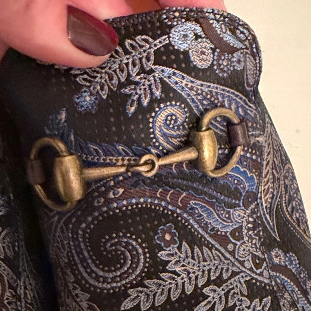 Tallia Men's Lorenzo bit paisley Loafers size 10 black dress shoes